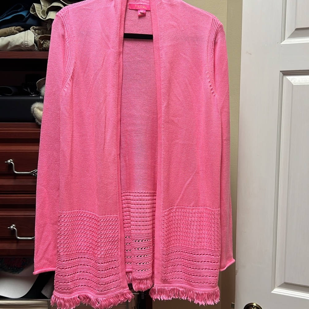 EUC Lilly Pulitzer Cardigan size medium pink